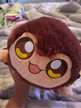 Aphmau Plush Round Character Pillow - Maroon, Peach, Yellow Accents